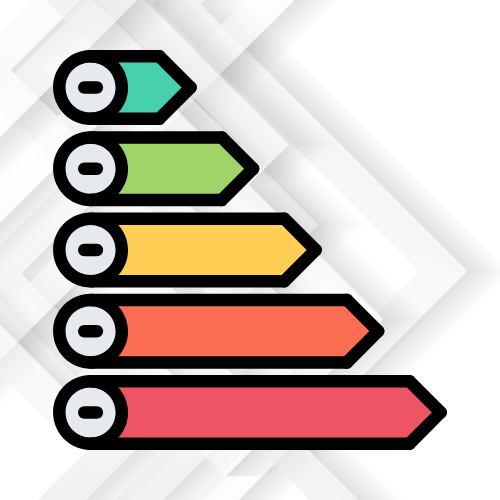 A visual representation of the energy efficiency spectrum, highlighting the importance of choosing energy-efficient products and practices.